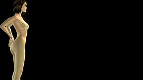 Animated 3D Cartoon of a Beautiful Girl Posing