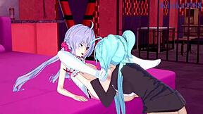 Chris Yukine And Cagliostro And Tsubasa Kazanari And Kanade Am Intense Lesbian Play And Futanari Sex - Symphogear Hentai