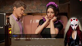 Kate in Stockings and Cosplay Maid Costume