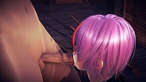 damn! tanami's uncensored hentai blowjob in tavern is wild!