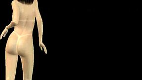 Animated 3D Cartoon of a Beautiful Girl Posing