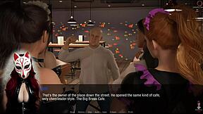 Brunette Maid in Stockings Plays Game Outdoors