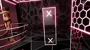 Ung 18+ pige spiller x roulette 3, ligger på bordet for squirte cumshot med store bryster i 3d anime-spil