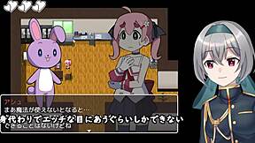 Crossdressing girl Akari in magic game hentai