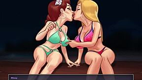 Summertime Saga 248: Doggystyle bent over shaved pussy with small tits