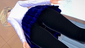 Gwen Stacy Gives Footjob In Uniform