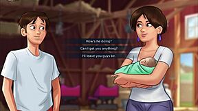 Summertime Saga 248: Doggystyle bent over shaved pussy with small tits