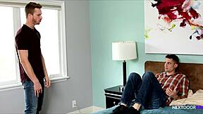 Redhead stud gets out of rent with wild sex