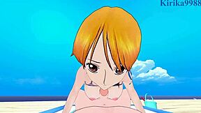 Nami og Robin har intens sex i One Piece hentai
