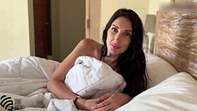 My stepmother woke up naked in my bed, hot milf got a creampie from me.