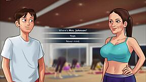 Summertime Saga 248: Doggystyle bent over shaved pussy with small tits