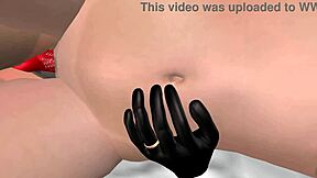 cute lesbian girls cuddle in spoon position in 3d animation