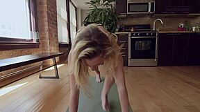 Petite Yoga Babe Shakes Wildly with Intense Orgasm!