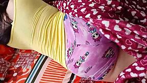 Daddy follows resting innocent stepdaughter and fingers her virgin pussy before fucking it with his monster cock, almost getting caught.