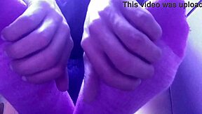 i'm showing my new pink socks and tired feet for some sexy foot play.