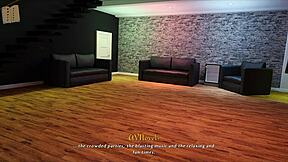 In Being a DIK route 152, brunette says, 'Explore this hentai anime.' Group scenes in the game.