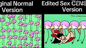 side of the difference of rhythm heaven fever original normal version vs sex censored version