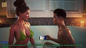 a wife and stepmother relaxing in anime hentai game