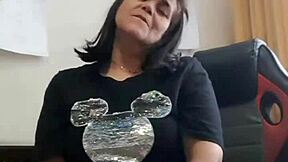 Mature milf feels the ride on her hairy toy in homemade bbw passion