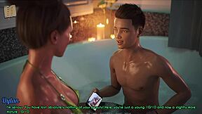 a wife and stepmother relaxing in anime hentai game