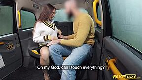 this fake taxi ride with a natural italian college girl is unreal