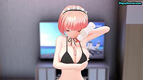 In this anime hentai, the maid provides some naughty service to her master