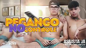 Gay anal sex with a nerdy guy with his friend