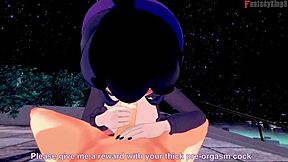 Public porn with a Hex Maniac trainer in class