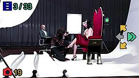 Monica model in photoshoot blowjob with old man