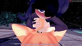 Public porn with a Hex Maniac trainer in class