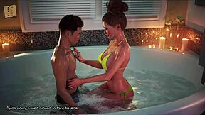 a wife and stepmother relaxing in anime hentai game