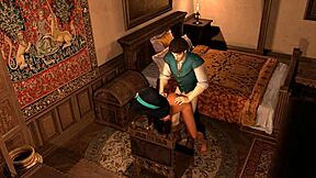 なぜFlynnがカーブしたJasmineを立位セックスでファックするの？ Aladdin Tangled 3Dパロディのため