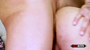 Gay anal sex with a nerdy guy with his friend