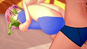 Quitandole la toalla a mitsuri kanroji para poder follarla