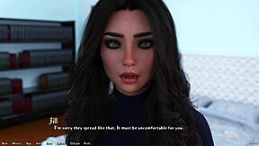 Big-boobed brunette in 3D game Dik 143 enjoys wealth