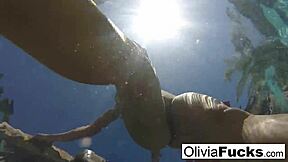 olivia enjoys nude summer pool fun with big tits