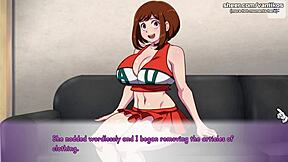 my hero academia ochako uraraka's tight pussy and ass fucked hard in anime hentai game part 5