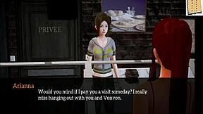 In my new family, the teen with big tits plays a game with her ass