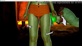 Naughty nurse in 3D cartoon game on a breeding island