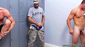 Military hunk blowjob gay extra training for the newbies.