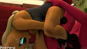 Futa and solo action in animated porn