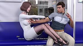 Horny Train Ride with Shaved Pussy?