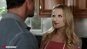 step dad enjoys stepdaughter's holiday treat intensely