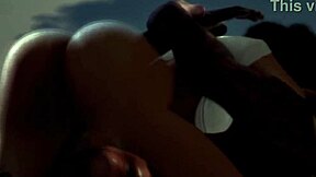 Ebony Girl Rides Monster Cock Roughly in Second Life