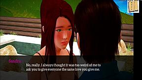 In my new family, the teen with big tits plays a game with her ass