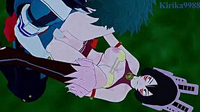 i love watching shino, mei, and izuku in intense hentai sex with creampie