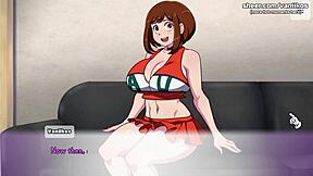 my hero academia ochako uraraka's tight pussy and ass fucked hard in anime hentai game part 5