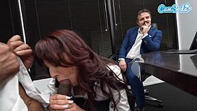 Hot Busty Wife Screws BBC Employee While Husband Watches