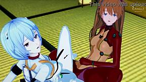Asuka and Rei Synchronize Tight Juicy Pussies in Evangelion Hentai