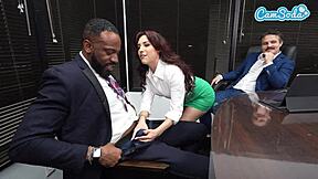 Hot Busty Wife Screws BBC Employee While Husband Watches